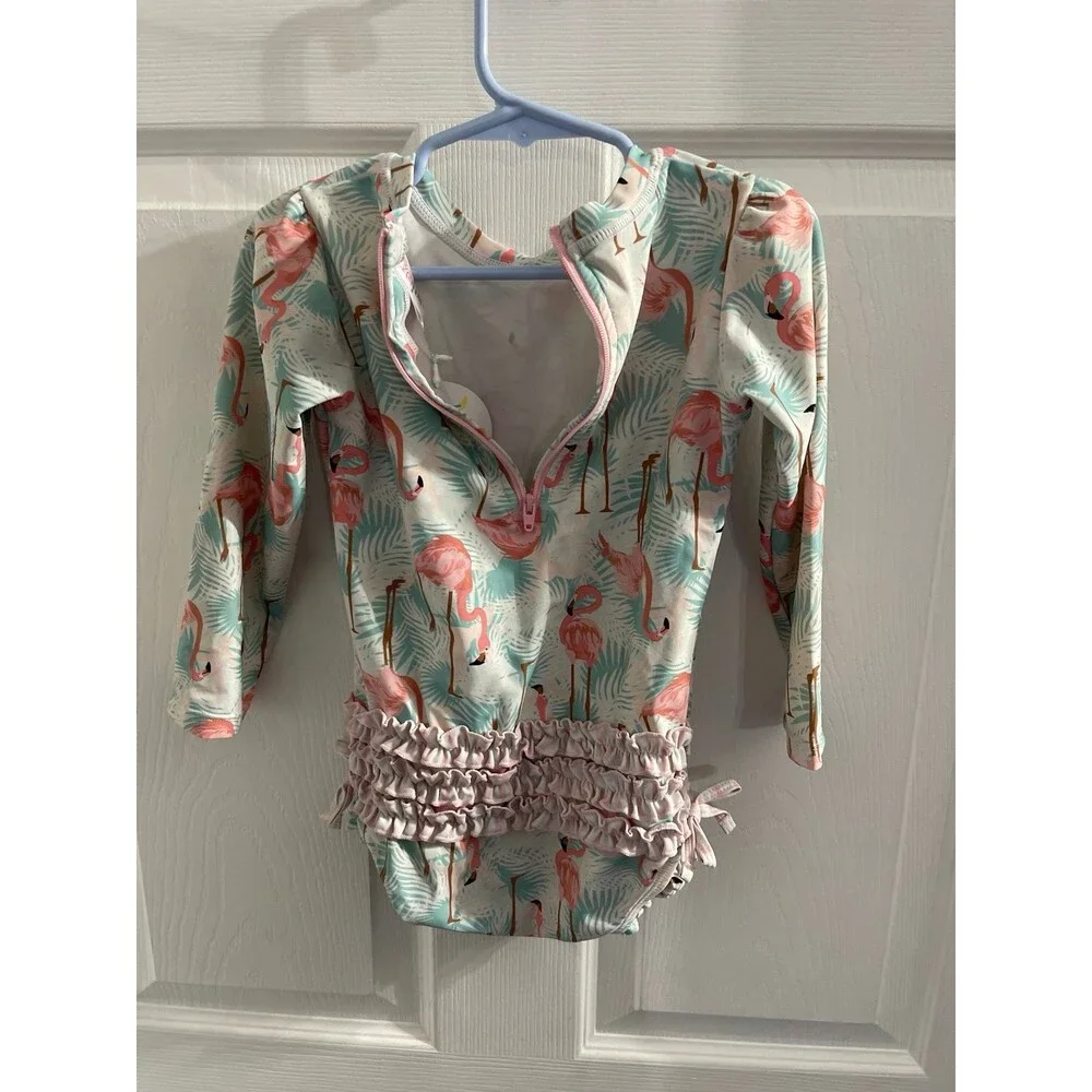 RuffleButts Long Sleeve One Piece Rash Guard Swimsuit Size 3T New With Tag